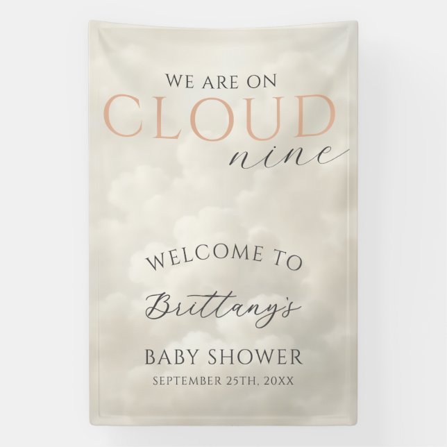 Lona Cloud Nine Clouds Baby Shower Welcome (Vertical)