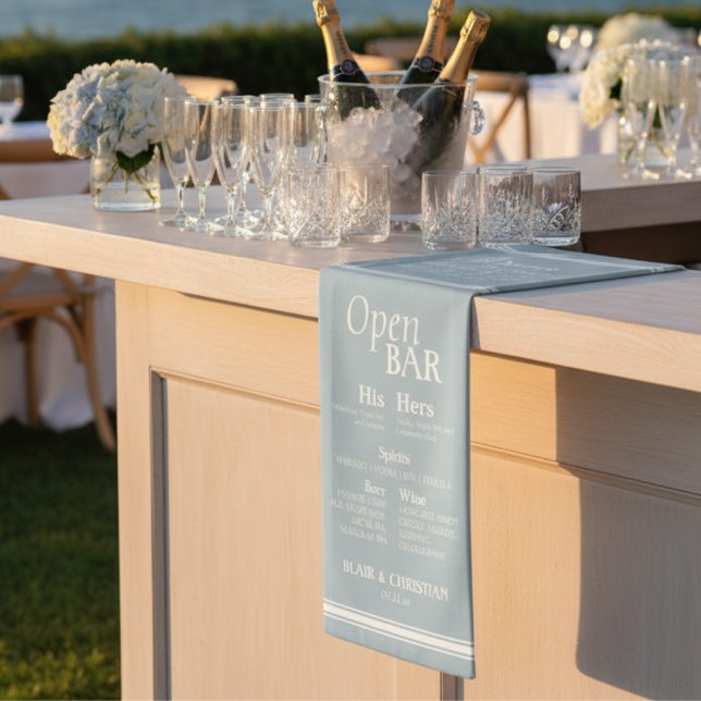 Lona Coastal Bar Menu Wedding Reception Decor (Coastal Bar Menu Wedding Reception Decor Banner)