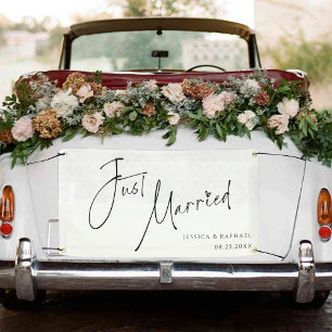 Lona Coche de Bodas Señor y Señora Recién Casados Minim
