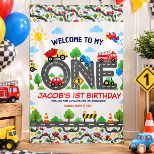 Lona Coches de Transporte Lindos Cumpleaños niño 1