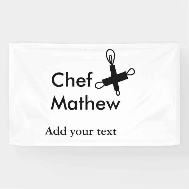 Lona Cocina del chef añada nombre de texto hombres pana (Horizontal)