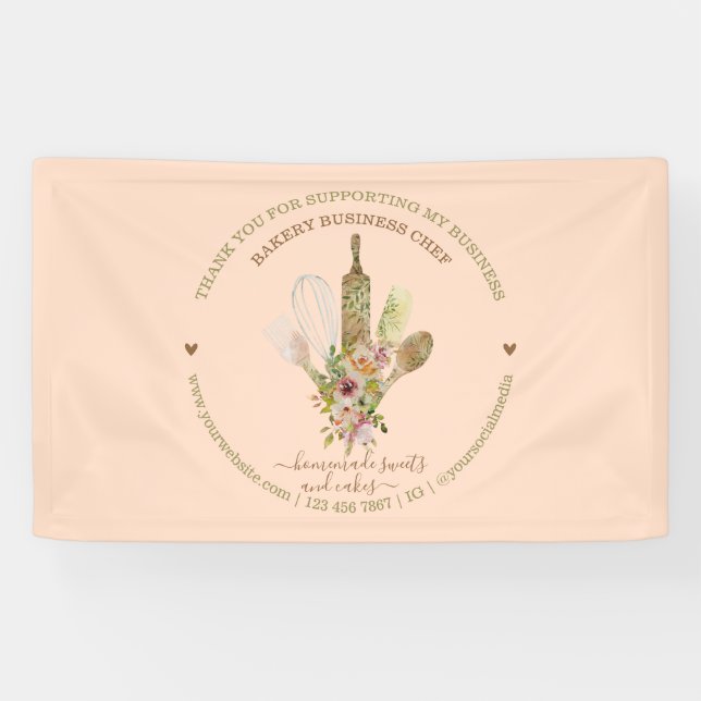 Lona Cocina Panadería Chef Rustic Pink (Horizontal)
