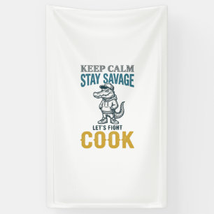 Lona Cocina Salvaje Caimán Grabado Vintage Gráfico_1