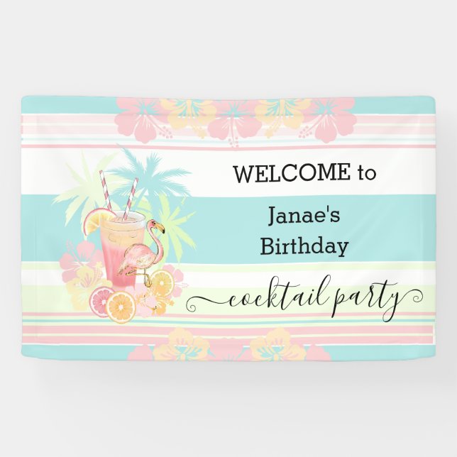 Lona Cóctel Citrus Piscina Fiesta Playa Tropical (Horizontal)