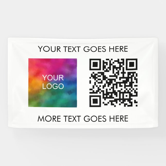 Lona Cód. QR Logotipo comercial Moderno Elegante Mejor  (Horizontal)
