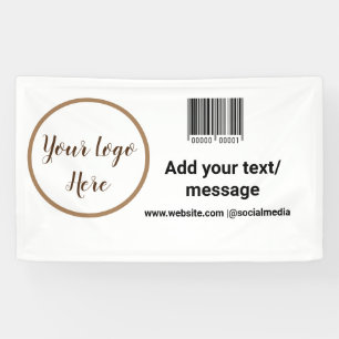 Lona código de barras personalizado simple agregue su t