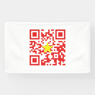 Lona Código QR de la Bandera de Vietnam (Tôi Yêu Việt N