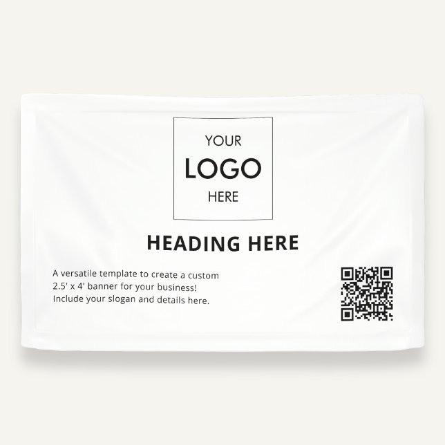 Lona Código QR de publicidad empresarial blanco (Subido por el creador)