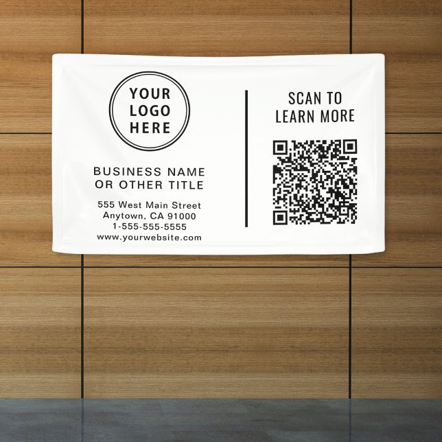Lona Código QR del logotipo empresarial promocional (Business Logo QR Code Promotional Banner)