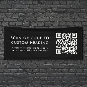 Lona Código QR Escanearme Personalizado moderno negro