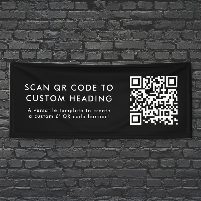 Lona Código QR | Escanearme Personalizado moderno negro (Subido por el creador)