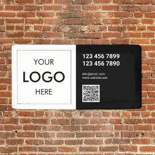 Lona Código QR Logotipo comercial Negro Y Blanco