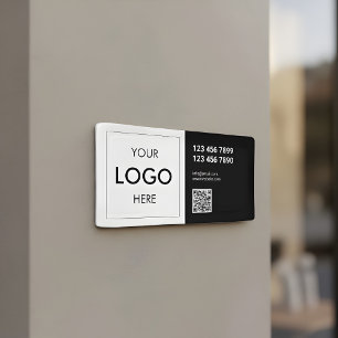 Lona Código QR Logotipo comercial Negro Y Blanco