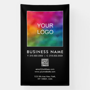 Lona Código QR Logotipo corporativo aquí vertical