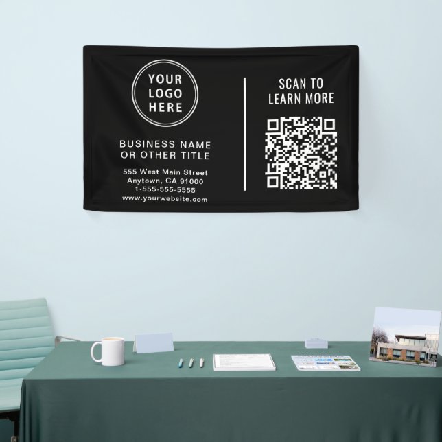 Lona Código QR Logotipo corporativo Negro (Feria)