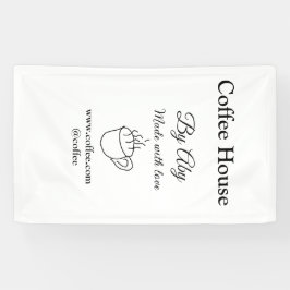 Lona Coffee house hecho con amor añada sitio web de tex