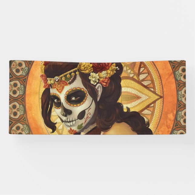 Lona Cojín decorativo Dia De Los Muertos (Horizontal)
