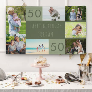 Lona Colaje de Fotos 7 Imágenes Personalizadas 50 Cumpl