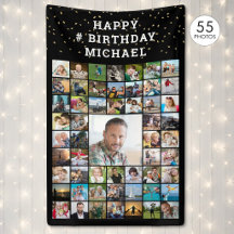 Colaje de fotos personalizado para cumpleaños 55 c