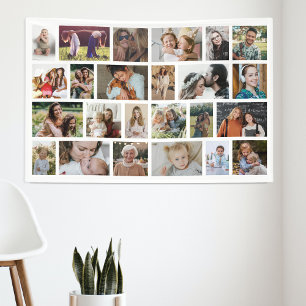 Lona Colgante de Fotos Personalizado Blanco para Fiesta