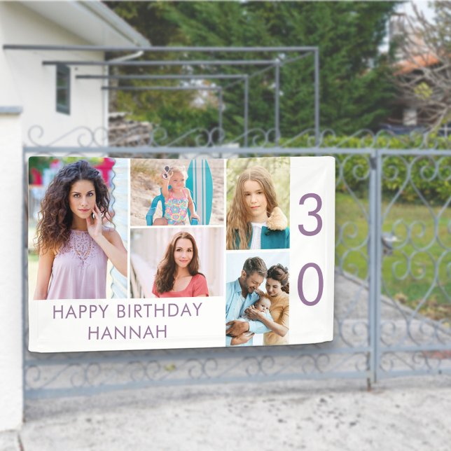 Lona Collage de fotos 5 Imagen personalizada 30 cumplea (Subido por el creador)