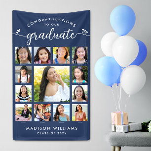 Lona Collage de fotos con guion moderno para graduación