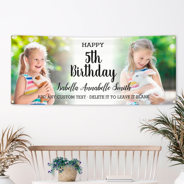 Lona Collage de fotos de cualquier Chica mayor de edad  (Any Age Girl Birthday Party Kids Photo Collage Banner
)