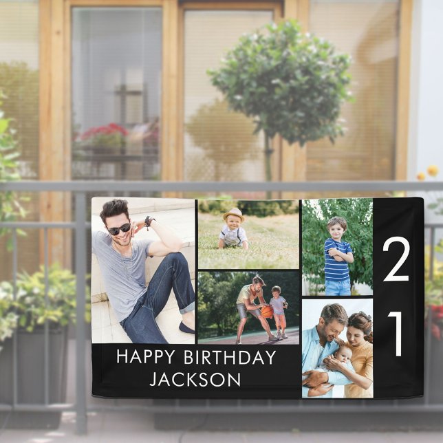 Lona collage de fotos de cumpleaños 21 5 Imagen Blanco  (Subido por el creador)