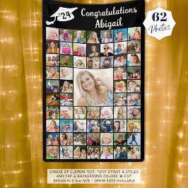 Lona Collage de fotos de felicitaciones por graduación