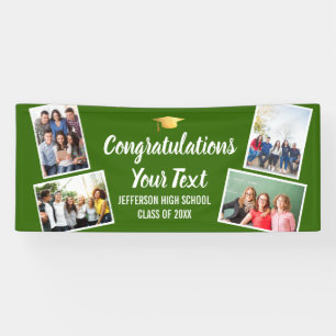 Lona Collage de fotos de Graduación Congrats Senior Cu