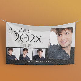 Lona Collage de fotos de graduación de moda negro