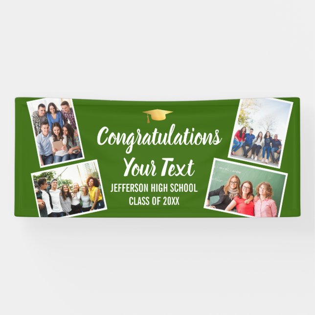 Lona Collage de fotos de Graduación Felicitaciones Mayo (Horizontal)