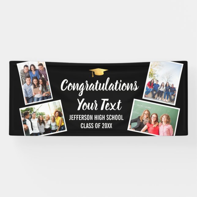 Lona Collage de fotos de Graduación Felicitaciones Mayo (Horizontal)