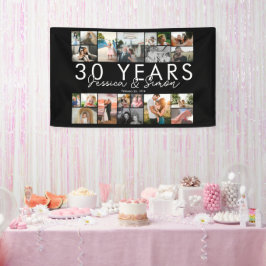 Lona Collage de fotos editable en aniversario de boda d