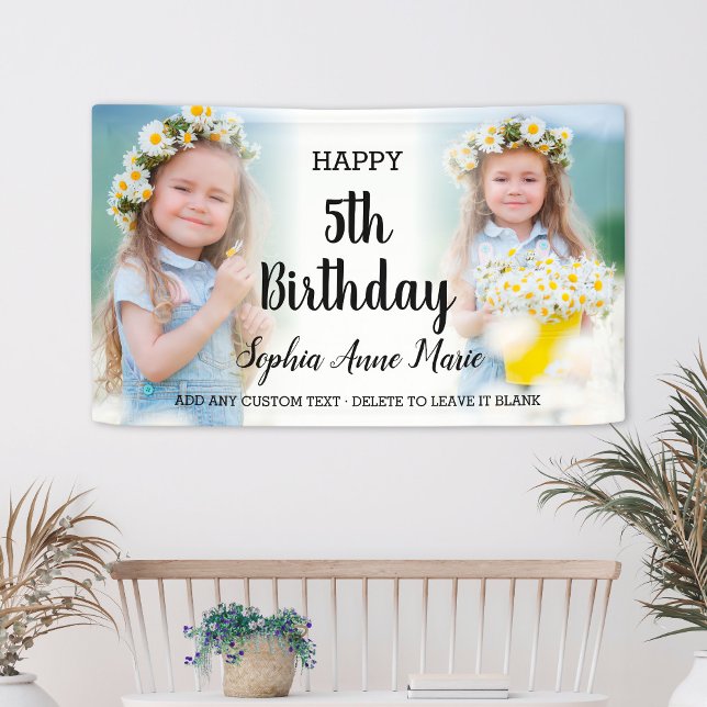 Lona Collage de fotos infantil personalizado cualquier  (Personalized Kids Photo Collage Any Age Birthday Banner
)