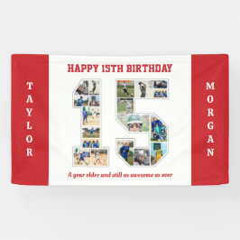 Lona collage de fotos número 15 de aniversario número 1