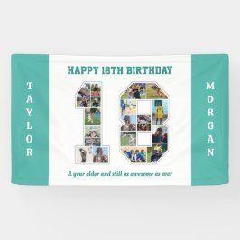 Lona collage de fotos número 18 del aniversario de cump