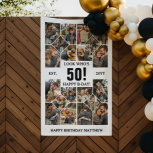 Lona Collage de fotos personalizadas Cumple 50 años