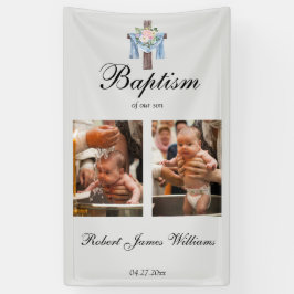 Lona Collage de fotos personalizadas para bautizo y pre