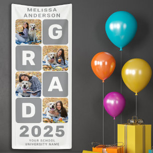 Lona Collage de fotos personalizado Audaz Graduación a