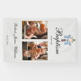 Lona Collage de fotos personalizado Christening Baptism