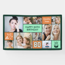 Collage de fotos personalizado para el 80 cumpleañ