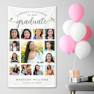 Lona Collage fotográfico con guion moderno de graduació