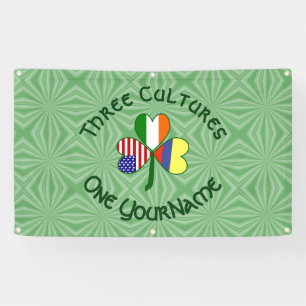 Lona Colombia Irlanda EE. UU. Trébol Bandera Personaliz