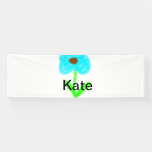 Lona Color de agua verde azul añadir tu nombre personal