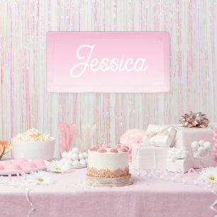 Lona Color Rosa Claro Ombre (Editable) y tu texto