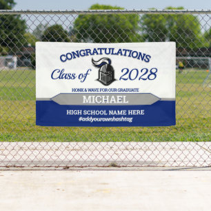 Lona Colores de la Escuela con Graduación de Mascota