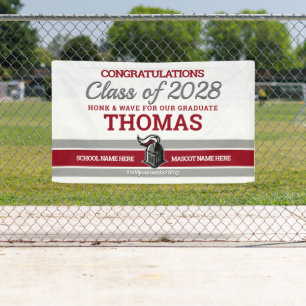 Lona Colores escolares con graduación en mascota