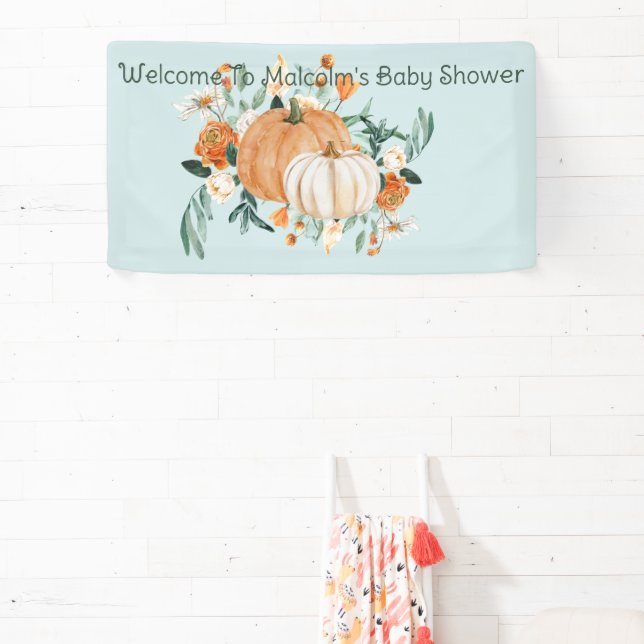 Lona Colores florales de calabaza azul, personalizado, (in situ)