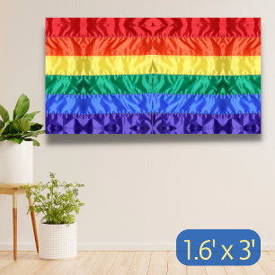 Lona Colores vibrantes LGBT LGBTQ+ Bandera arcoiris del